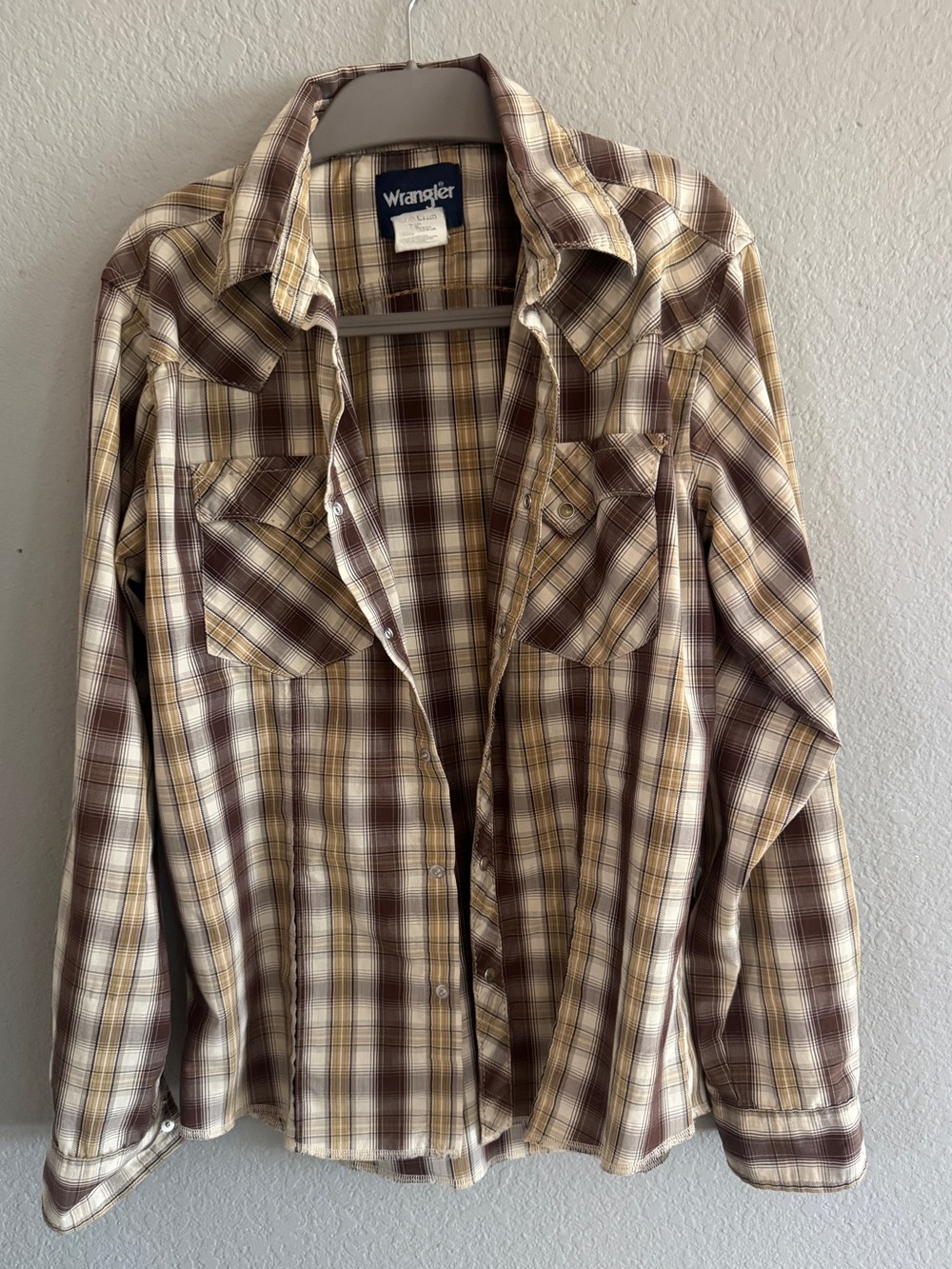 Wrangler Retro Women’s Pearl Snap Western Shirt Yellow Size XS Youth XL
